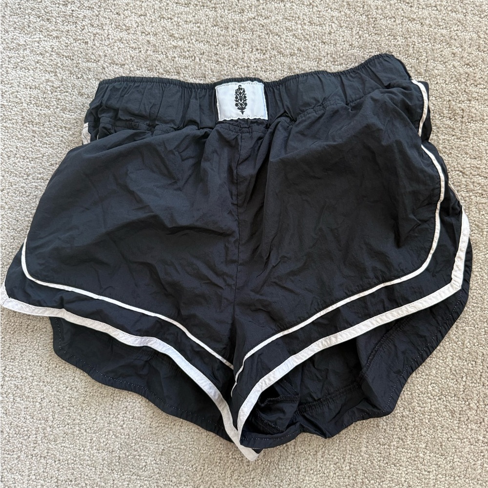 FP Movement by Free People Black Athletic Shorts with White Trim